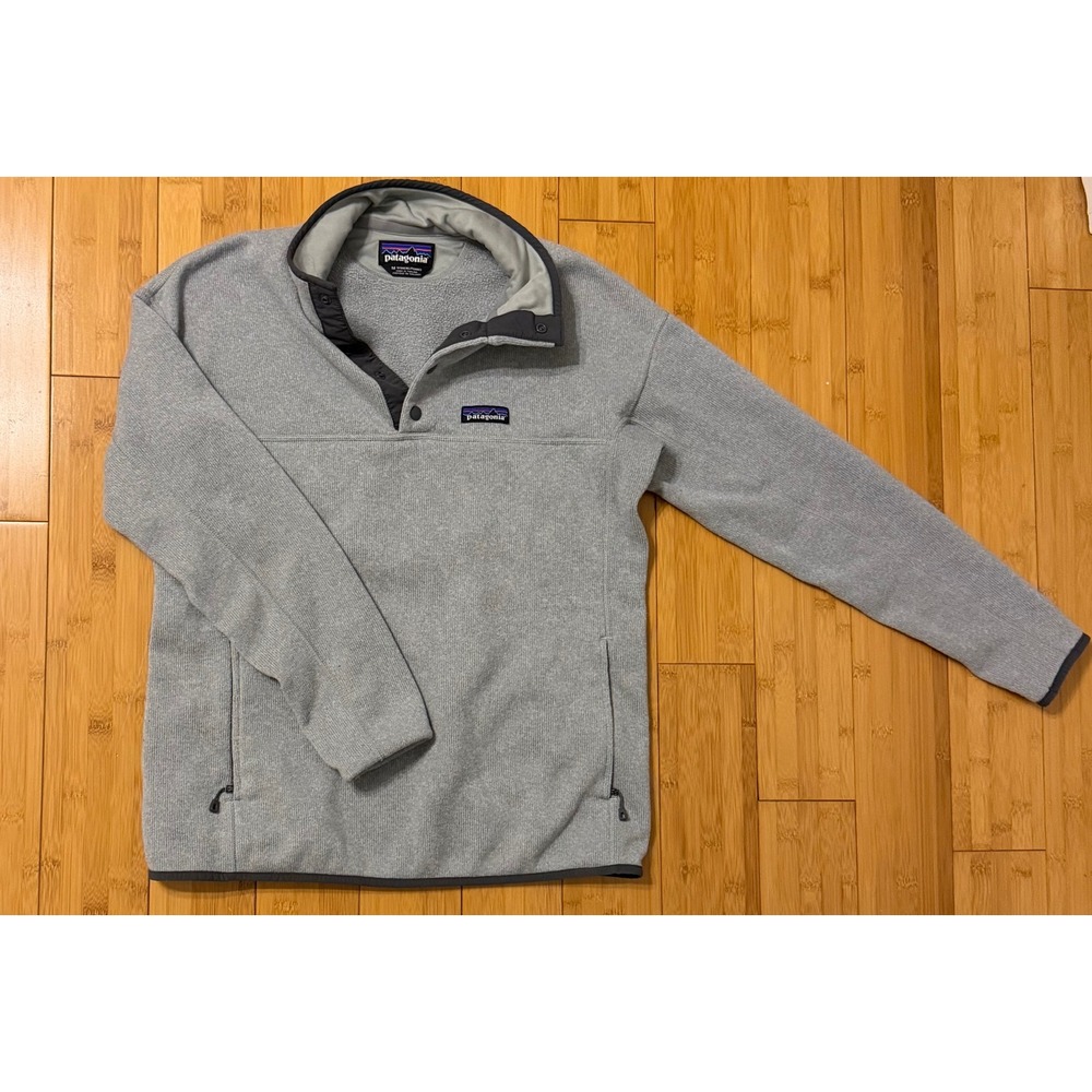 Patagonia Better Sweater Womens Medium Gray 1/4 Snap Fleece Pullover Jacket